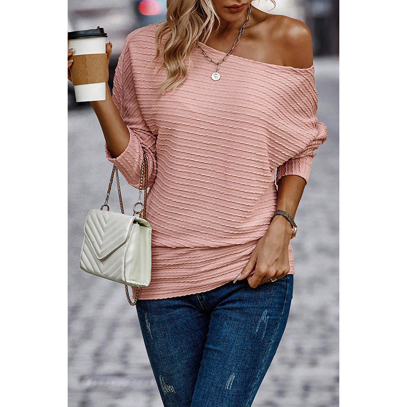 Off shoulder Thin Knit Top