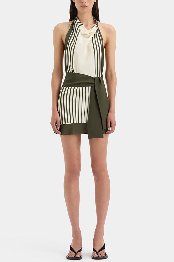 Striped Sleeveless Mini Dress