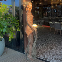 Leopard Print See-Through Long Dress