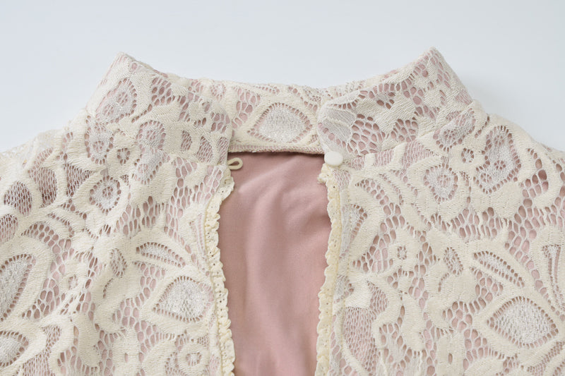Lace Cutout Long Sleeve Mini Dress