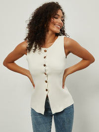 Slim Fit Single Breasted Knitted Vest