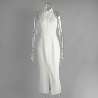Polo Collar Slit Maxi Dress