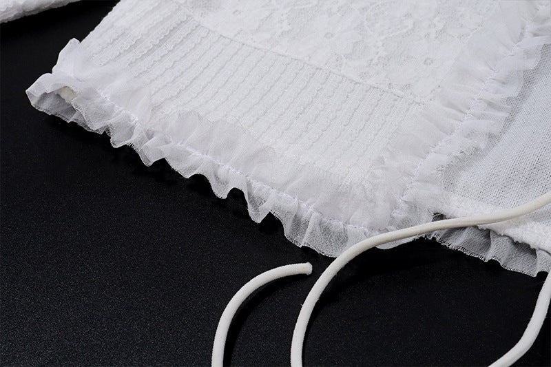 French Knit Lace Two-Piece Set