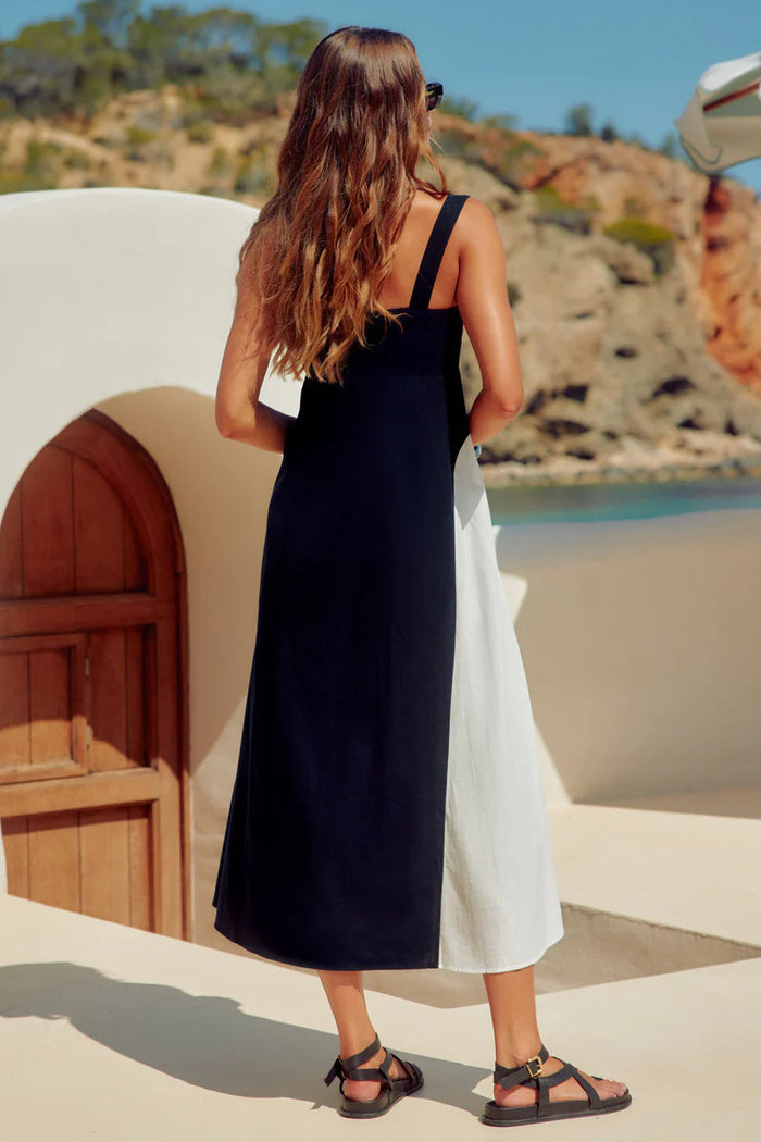 Summer Vacation Sling Color Matching Dress