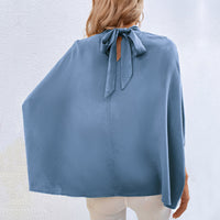 Solid Color Cutout Tie Shirt