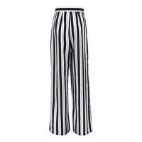 Striped Wide-Leg High-Waist Trousers