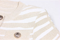 Spring Summer Women Sweater Classic High Quality Short Sleeve Jacket Knitwear