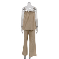 Puffy Camisole and Wide-Leg Pants Set
