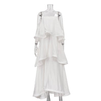 French Satin Drape Sleeveless Dress
