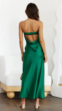 Cutout Backless Tube Top Midi Dress