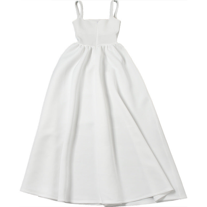 French Square Collar Backless Dress