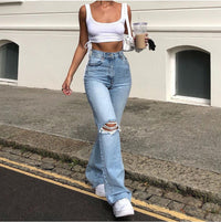 High-Waist Retro Stretch Bell Bottom Pants
