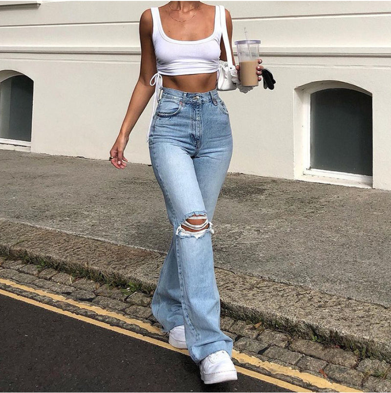 High-Waist Retro Stretch Bell Bottom Pants