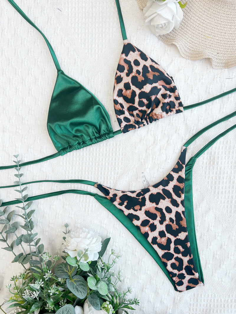 Color-Matching Strap Bikini Set