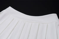 V-Neck Vest and Pleated Skirt Set