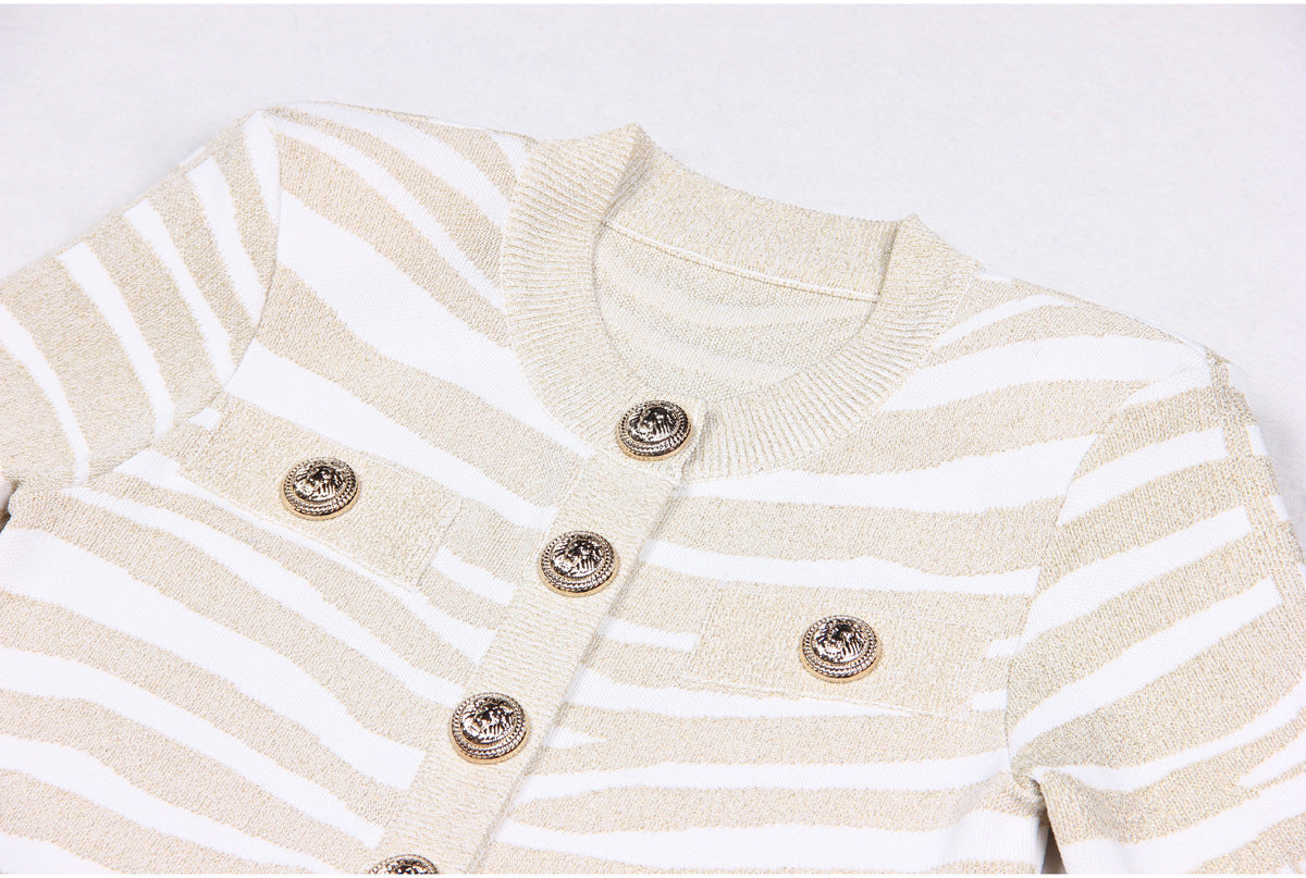 Spring Summer Women Sweater Classic High Quality Short Sleeve Jacket Knitwear