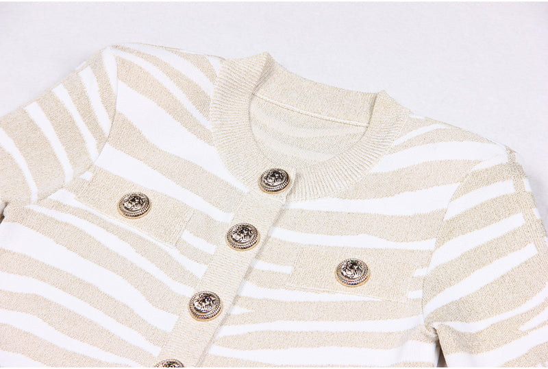 Spring Summer Women Sweater Classic High Quality Short Sleeve Jacket Knitwear