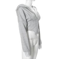 Cropped Hooded Cardigan Jacket