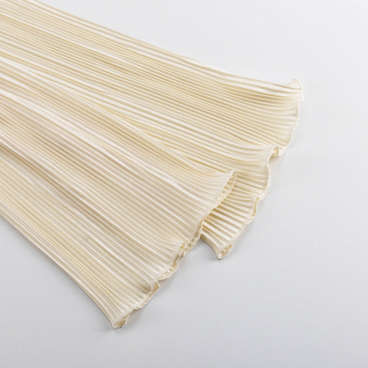 Lace-up Flared Sleeve Pleated Shirt
