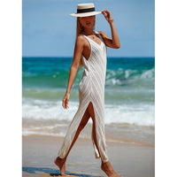 Backless Knitted Maxi Dress with Cover-Upd Dress