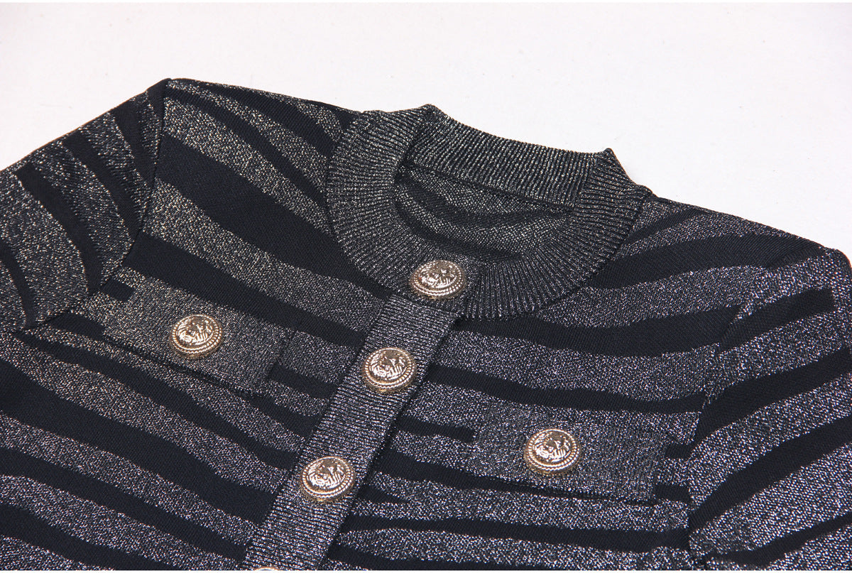 Spring Summer Women Sweater Classic High Quality Short Sleeve Jacket Knitwear
