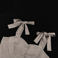 Cotton Bow Strap Top &amp; Shorts Set