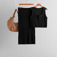 Knit Sleeveless Vest and skirt Set