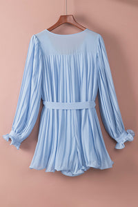 Autumn Lace-Up Waist V-Neck Jumpsuit