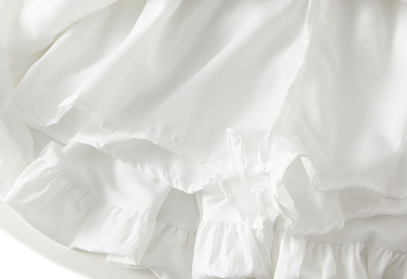 High-Waisted Ruffle Hem Mini Skirt