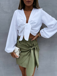 Casual Lace-Up Mini Skirt
