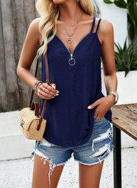 Casual Solid Color Spaghetti Strap Camisole Top