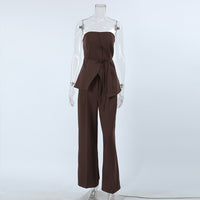 Retro Tube Top &amp; Wide-Leg Pants Set