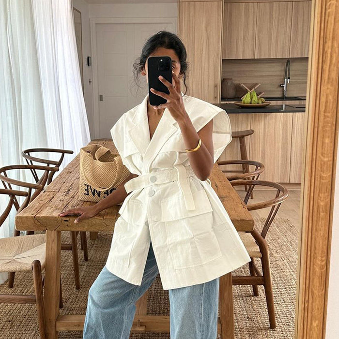 Summer Sleeveless Workwear Chic Shirt
