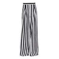 Striped Wide-Leg High-Waist Trousers