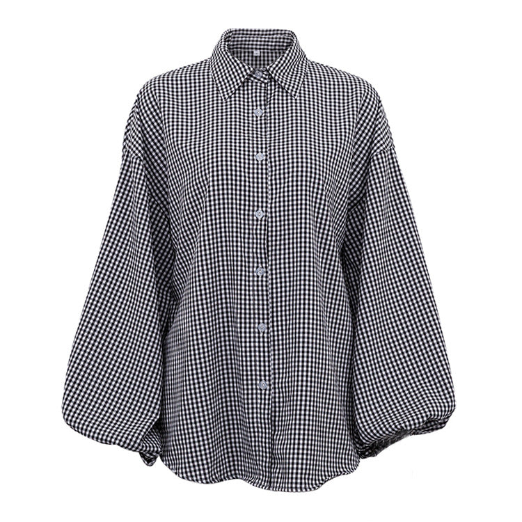 Long-Sleeved Plaid Shirt