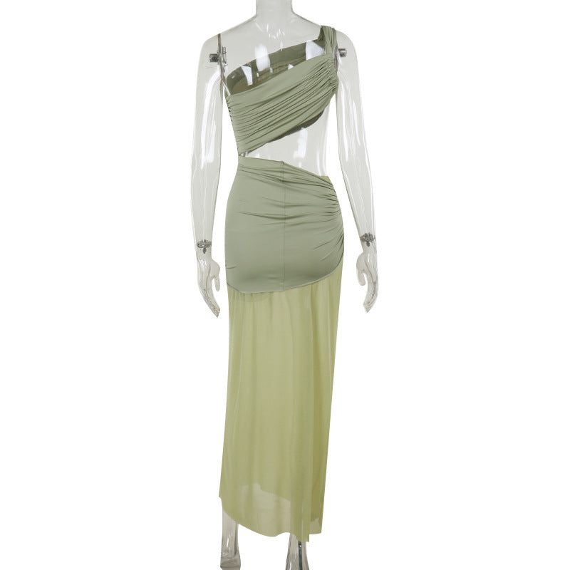 Elegant Mesh Ribbon Slim Dress