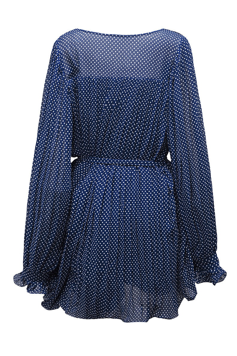 Autumn Lace-Up Waist V-Neck Jumpsuit