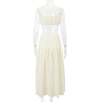 French Style Cropped Top and Skirt Set
