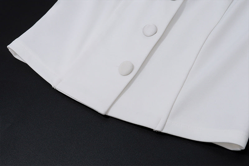 V-Neck Vest and Pleated Skirt Set