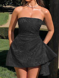 Tube Top Slit Mini Dress