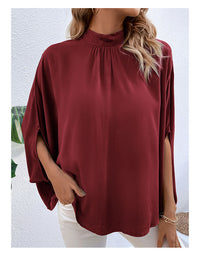 Solid Color Cutout Tie Shirt