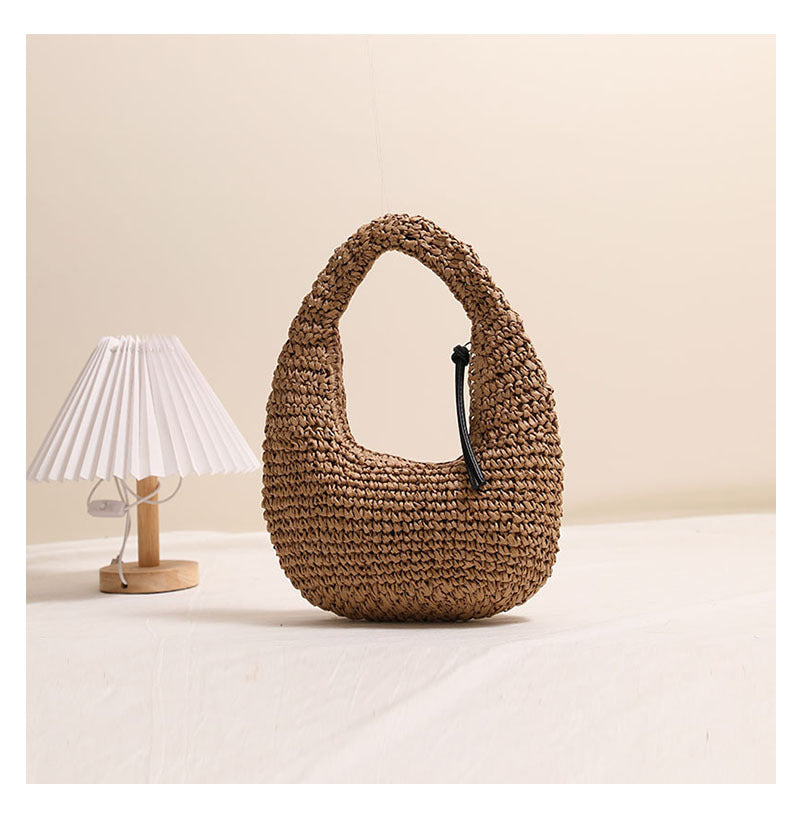 Straw Hand-Carrying Tote Bag