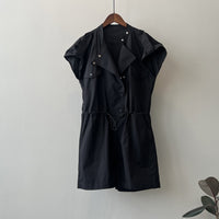 High-Waist Drawstring Cargo Overalls