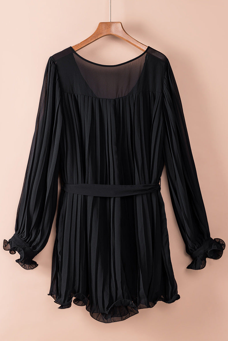 Autumn Lace-Up Waist V-Neck Jumpsuit