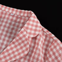 Comfort Casual Pattern Women Collared Long Sleeve Shirt Loose Wide Leg Pants Two Piece Sets