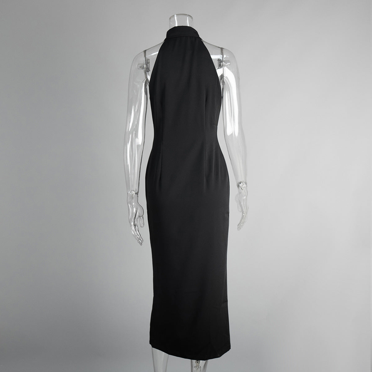 Polo Collar Slit Maxi Dress