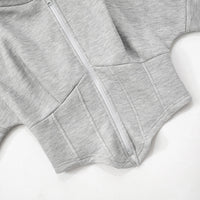 Cropped Hooded Cardigan Jacket