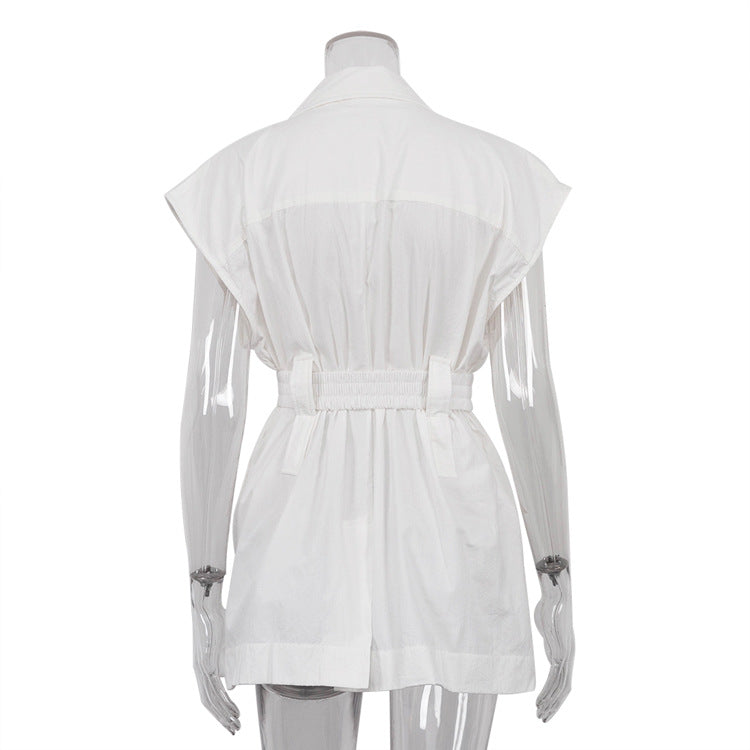 Summer Sleeveless Workwear Chic Shirt