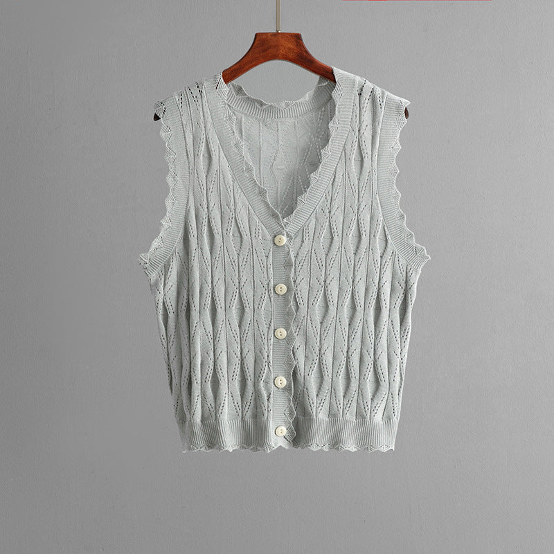 Knit Vest, Cardigan &amp; Pants Three-Piece Set