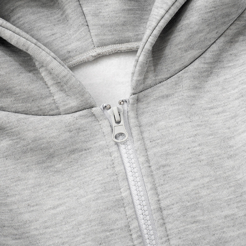 Cropped Hooded Cardigan Jacket